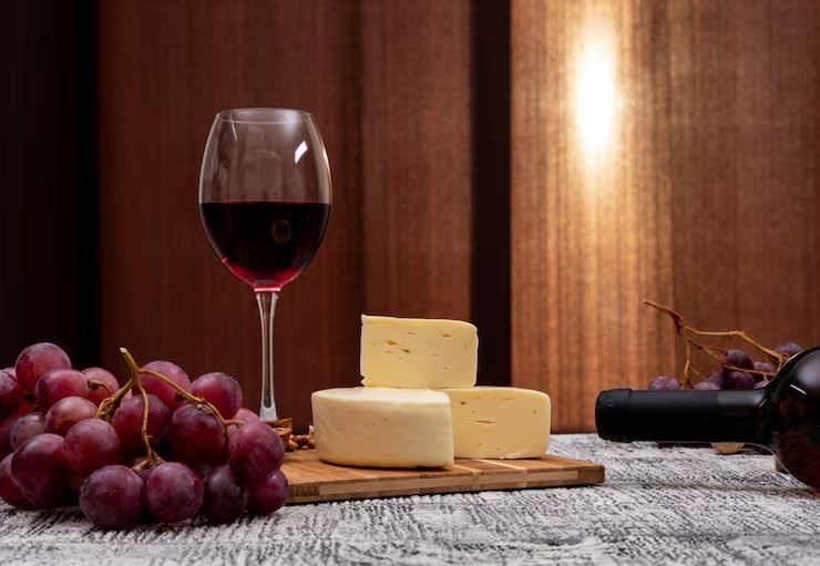 vino de crianza y queso